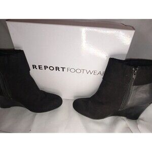 Report Footwear Women's Riko Black Ankle High Booties Boots Black Size 8 W/Box